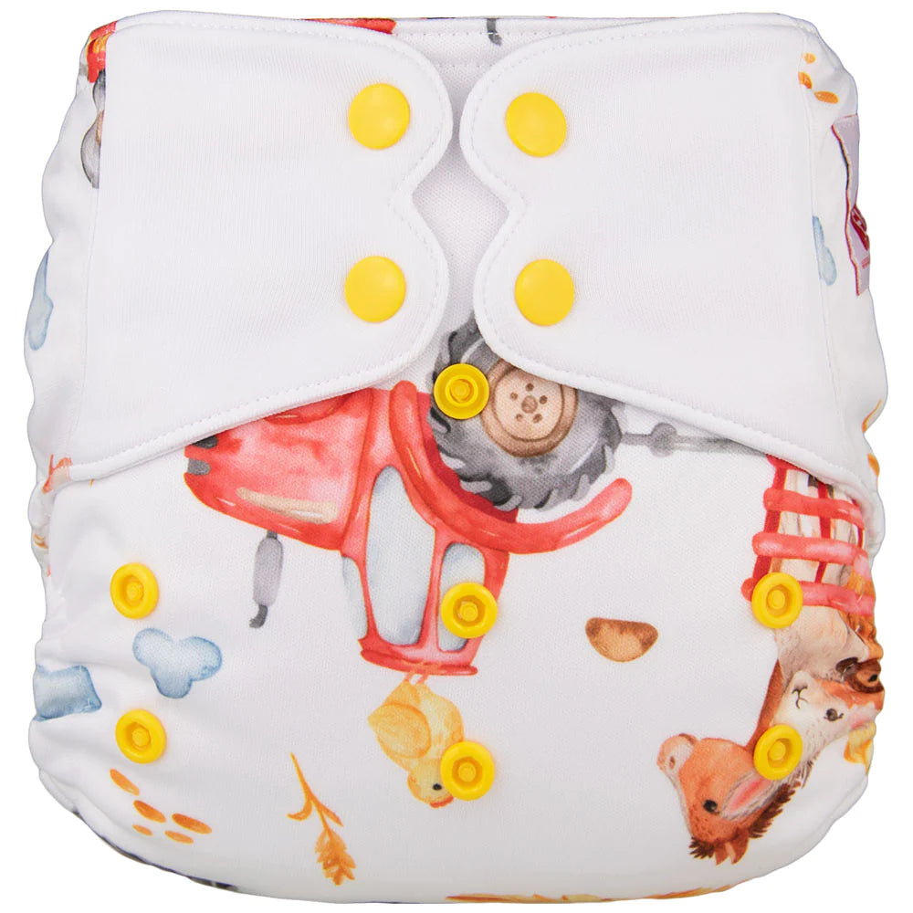 ELF ∣ Couche lavable à poche ∣ taille unique (8 à 38lb) - BOUTONS-PRESSION