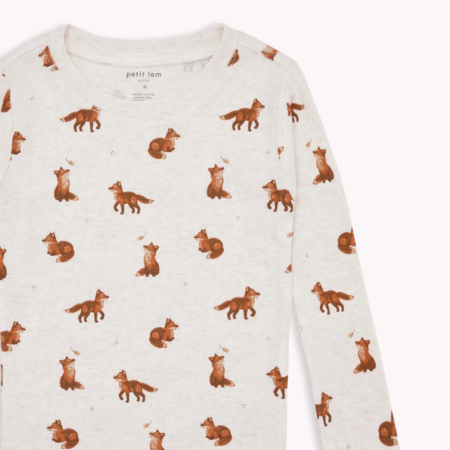 Ensemble pyjama avoine à imprimé de renards