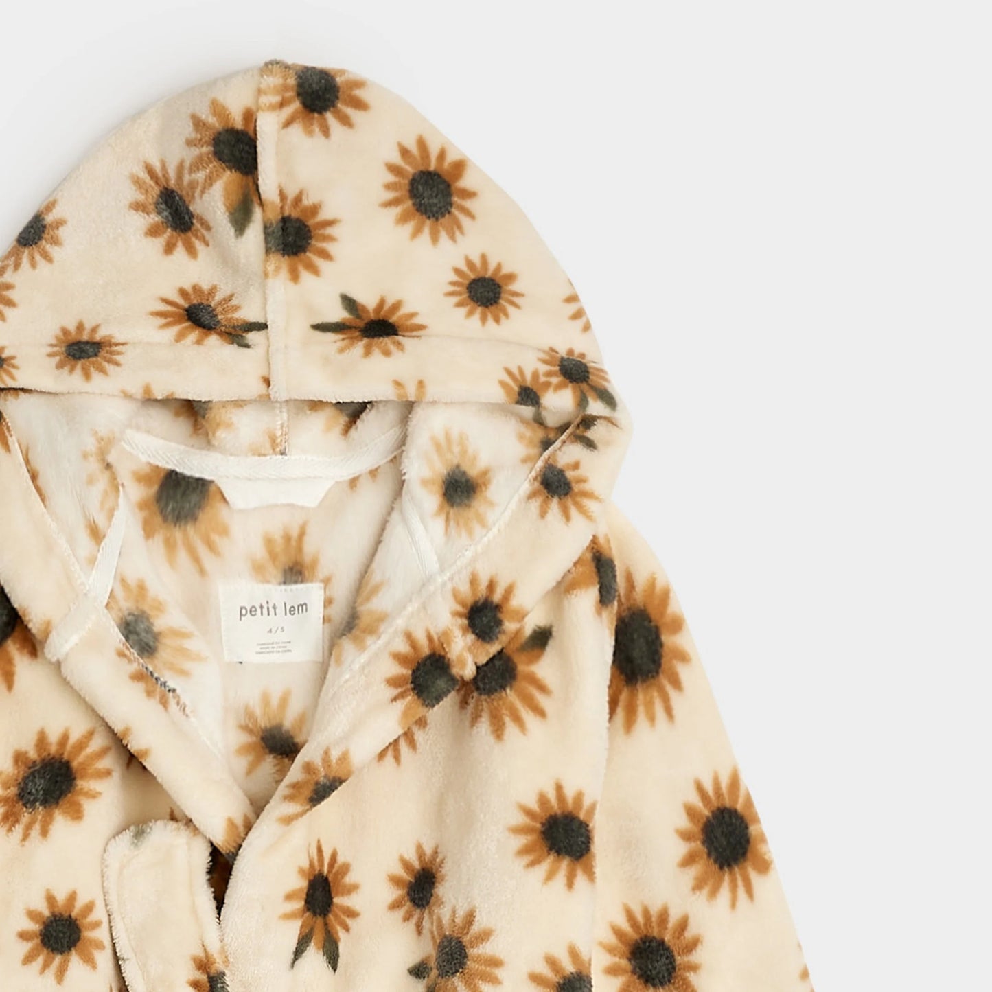 Robe de chambre en peluche à imprimé de tournesols