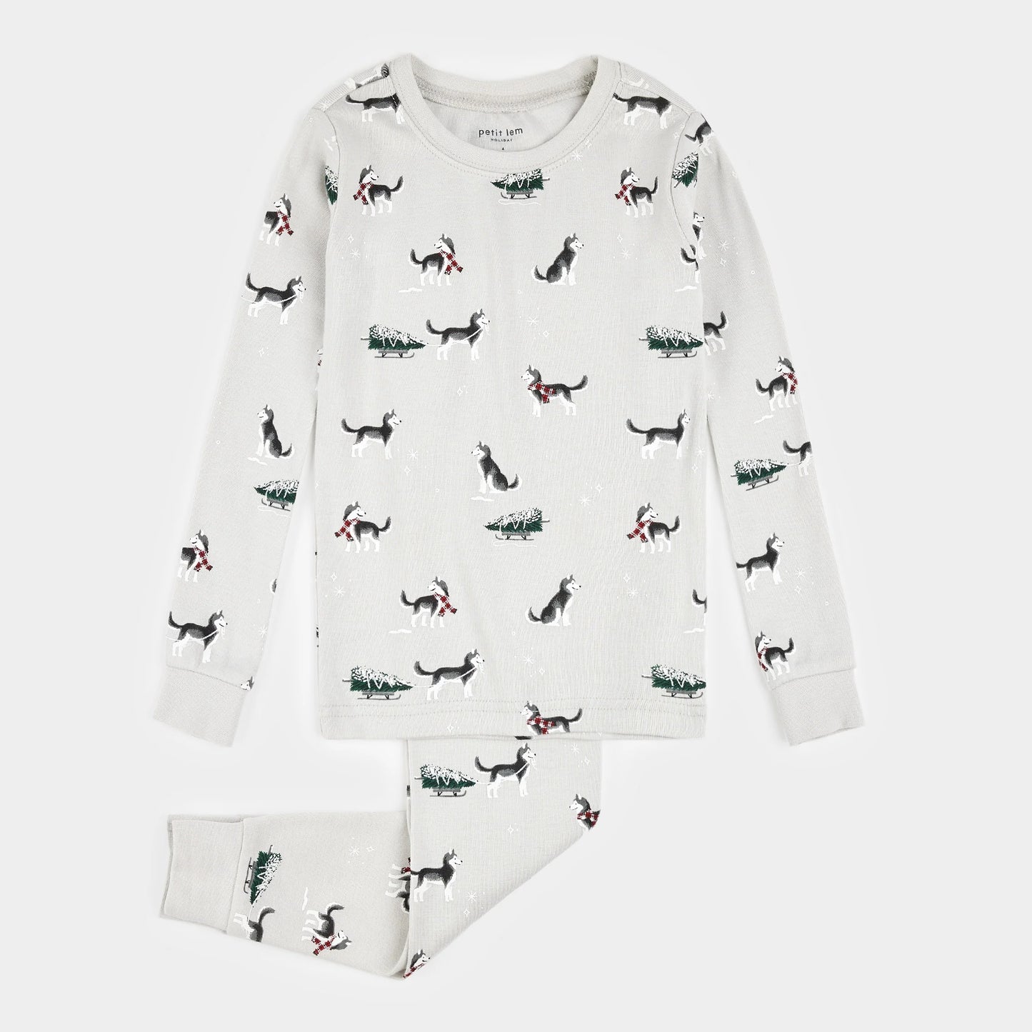 Ensemble pyjama roche lunaire à imprimés de Huskies des fêtes