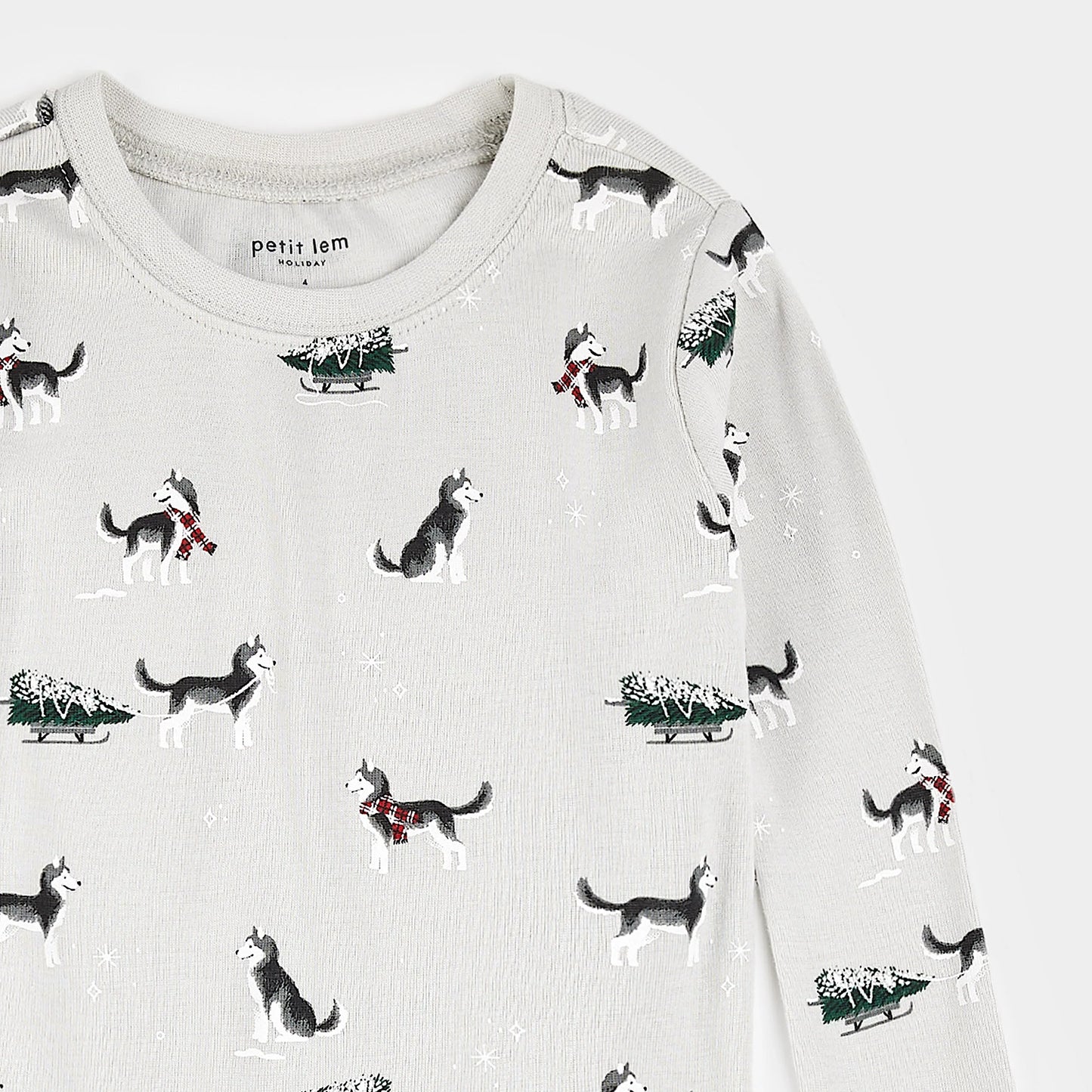 Ensemble pyjama roche lunaire à imprimés de Huskies des fêtes