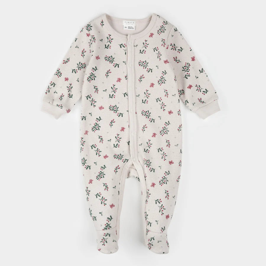 Dormeuse thermique en beige imprimé baie d’hiver et houx