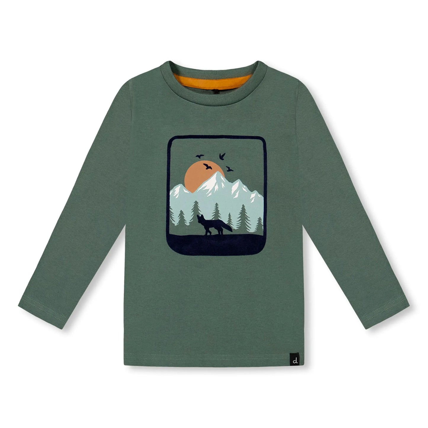 Tee-shirt en jersey couleur vert imprimé nature