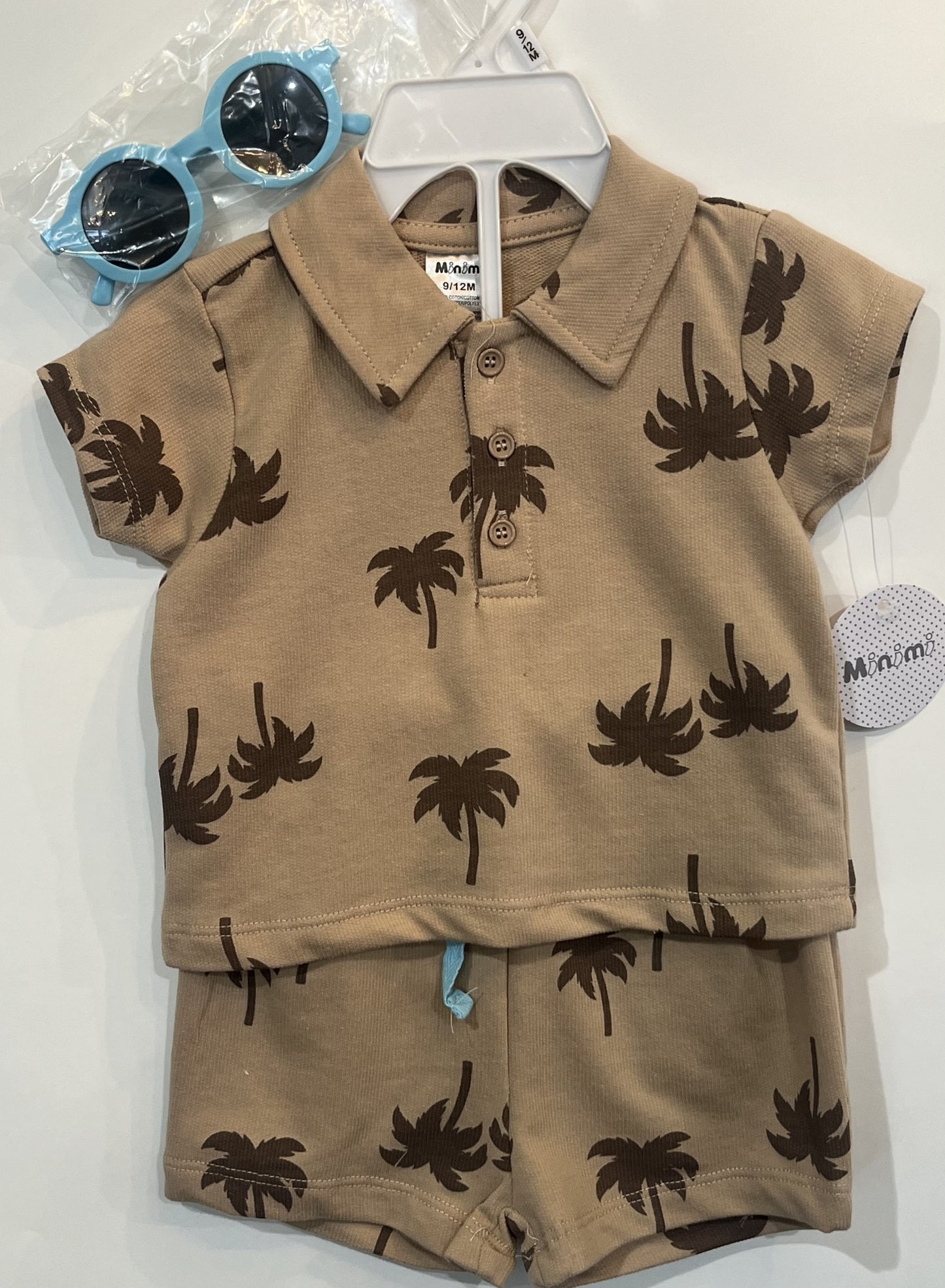 Ensemble beige avec palmiers marron