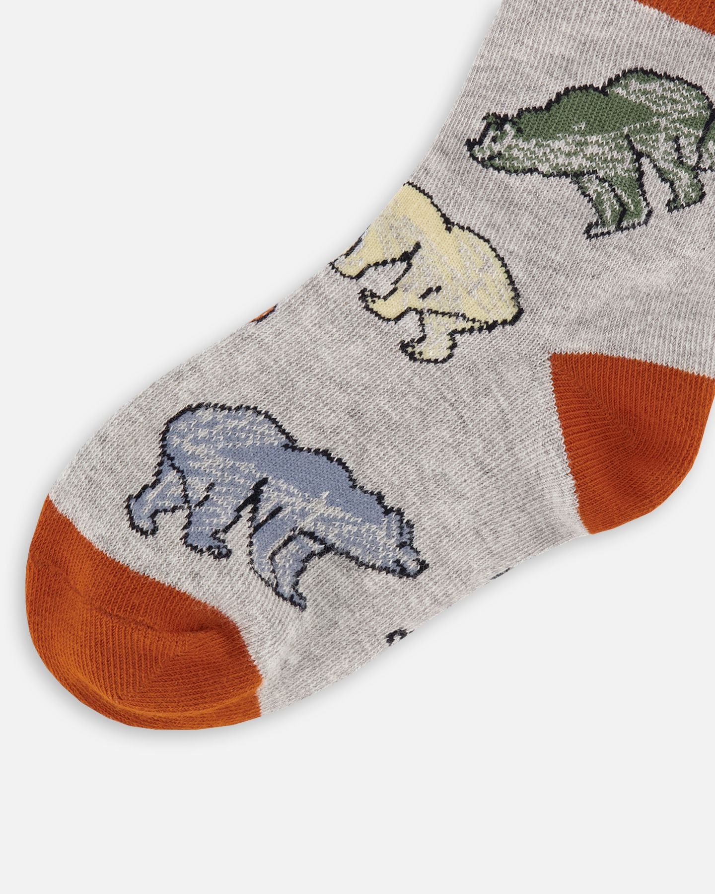 Bas gris chiné imprimé d'ours - Deux par deux