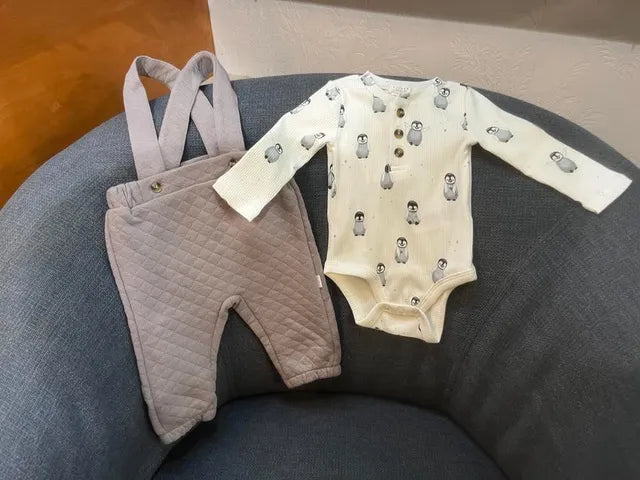 Ensemble matelassée imprimé pingouin