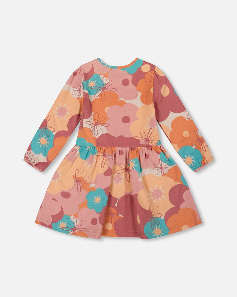 Robe avec fleurs corail en coton biologique