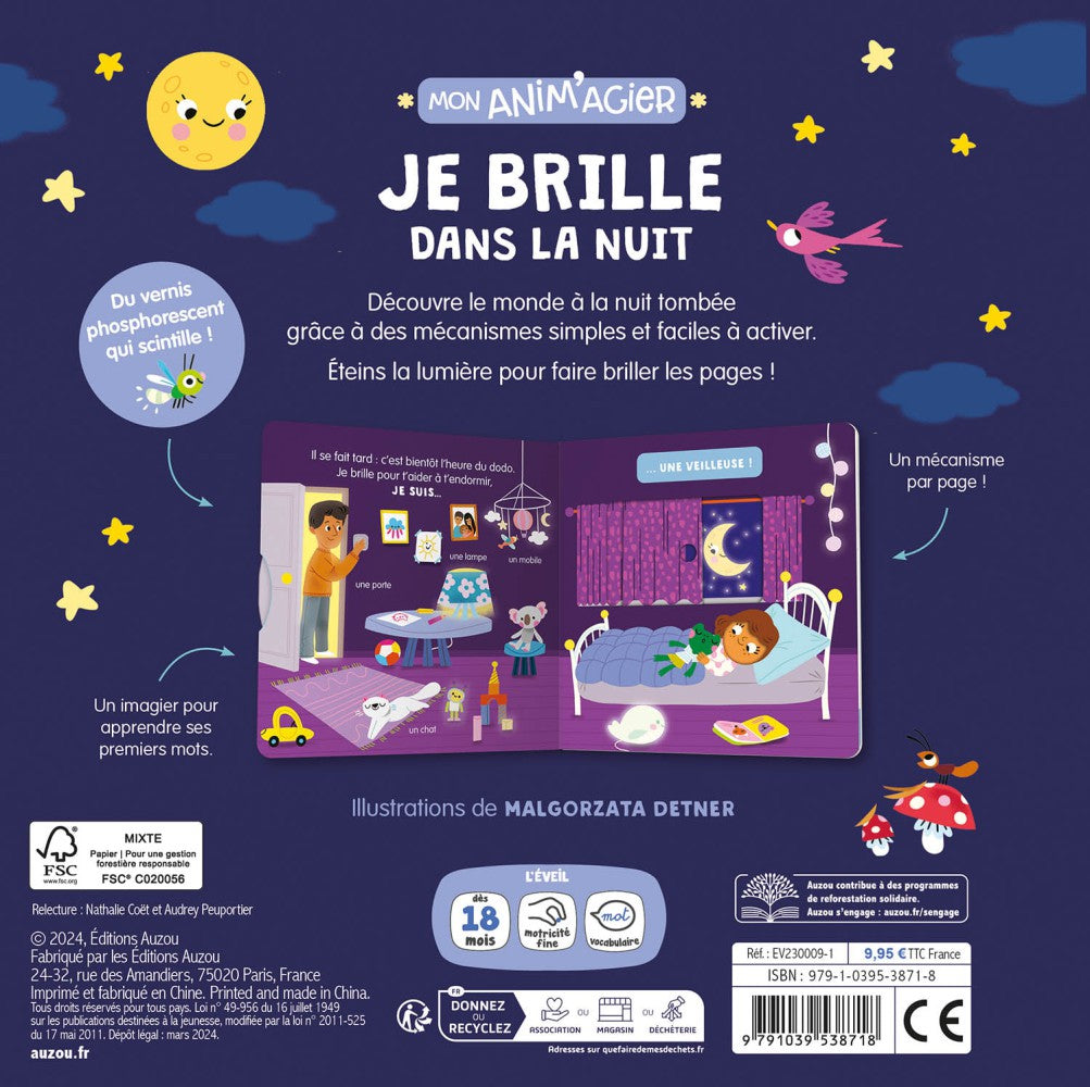 Mon anim'agier: Je Brille Dans La Nuit - Auzou