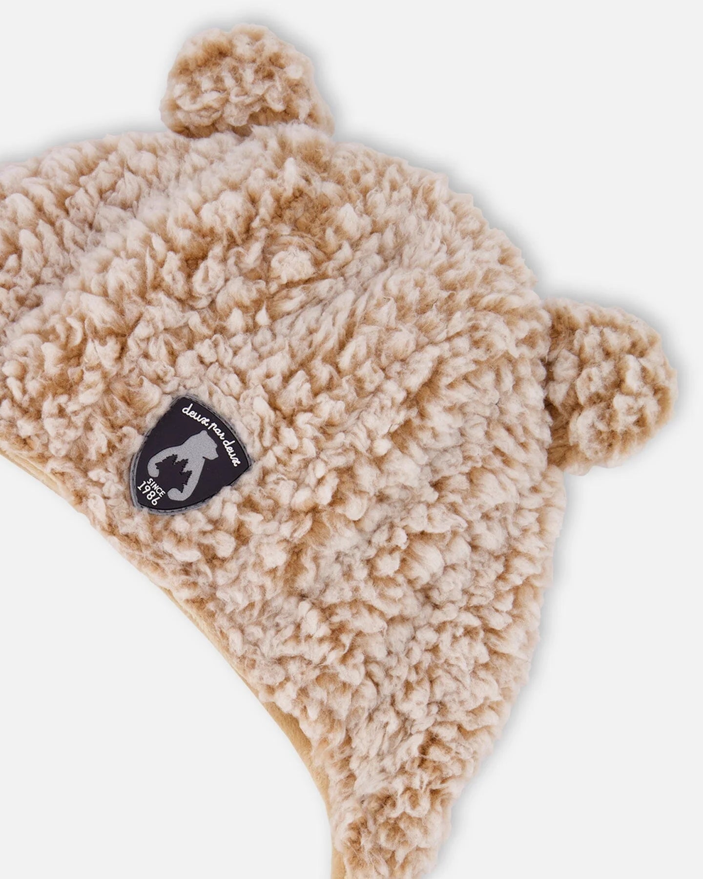 Chapeau sherpa blanc champagne pour bébé