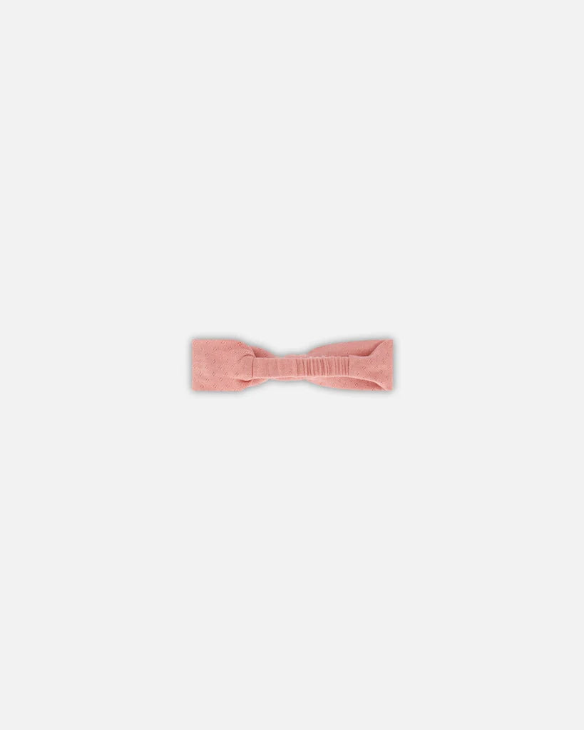 Bandeau en pointelle rose antique en coton biologique