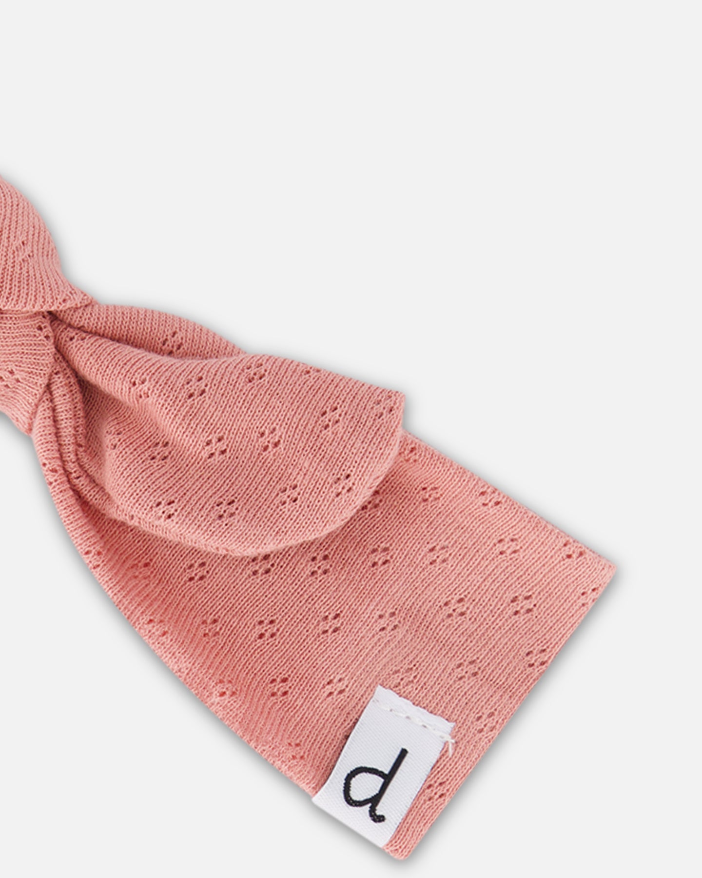 Bandeau en pointelle rose antique en coton biologique