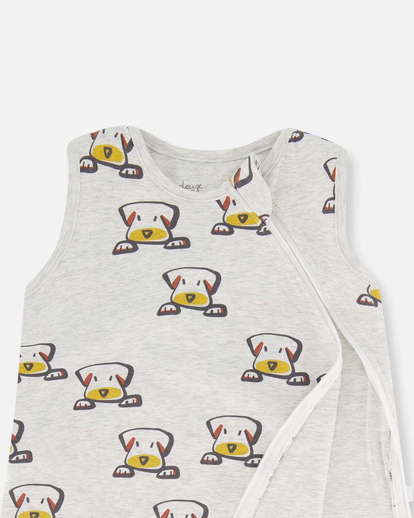 Dormeuse Beige Chiné Avec Imprimé De Chiens En Coton Biologique
