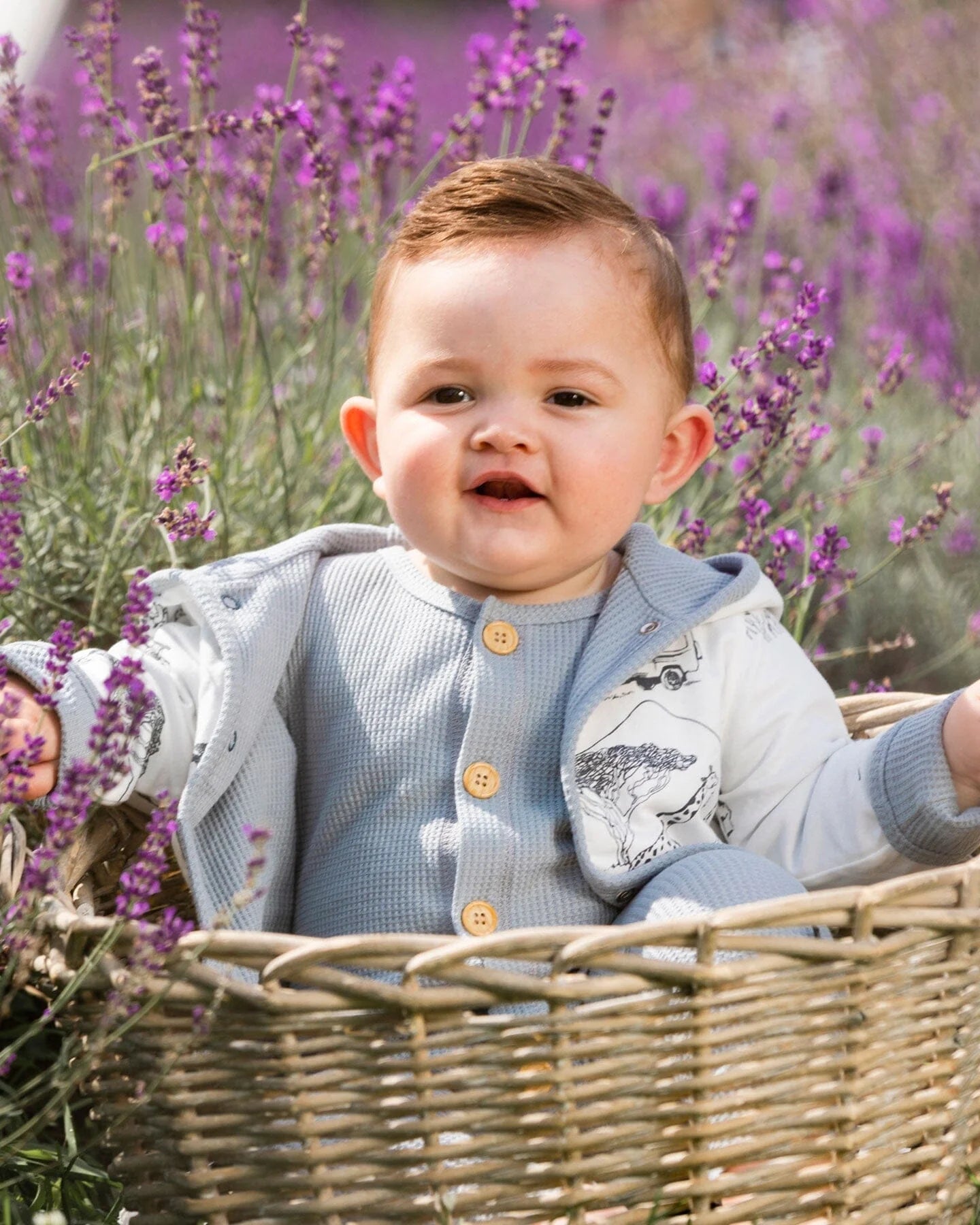 Cardigan Réversible Blanc Imprimé De La Jungle Et Coton Gaufré
