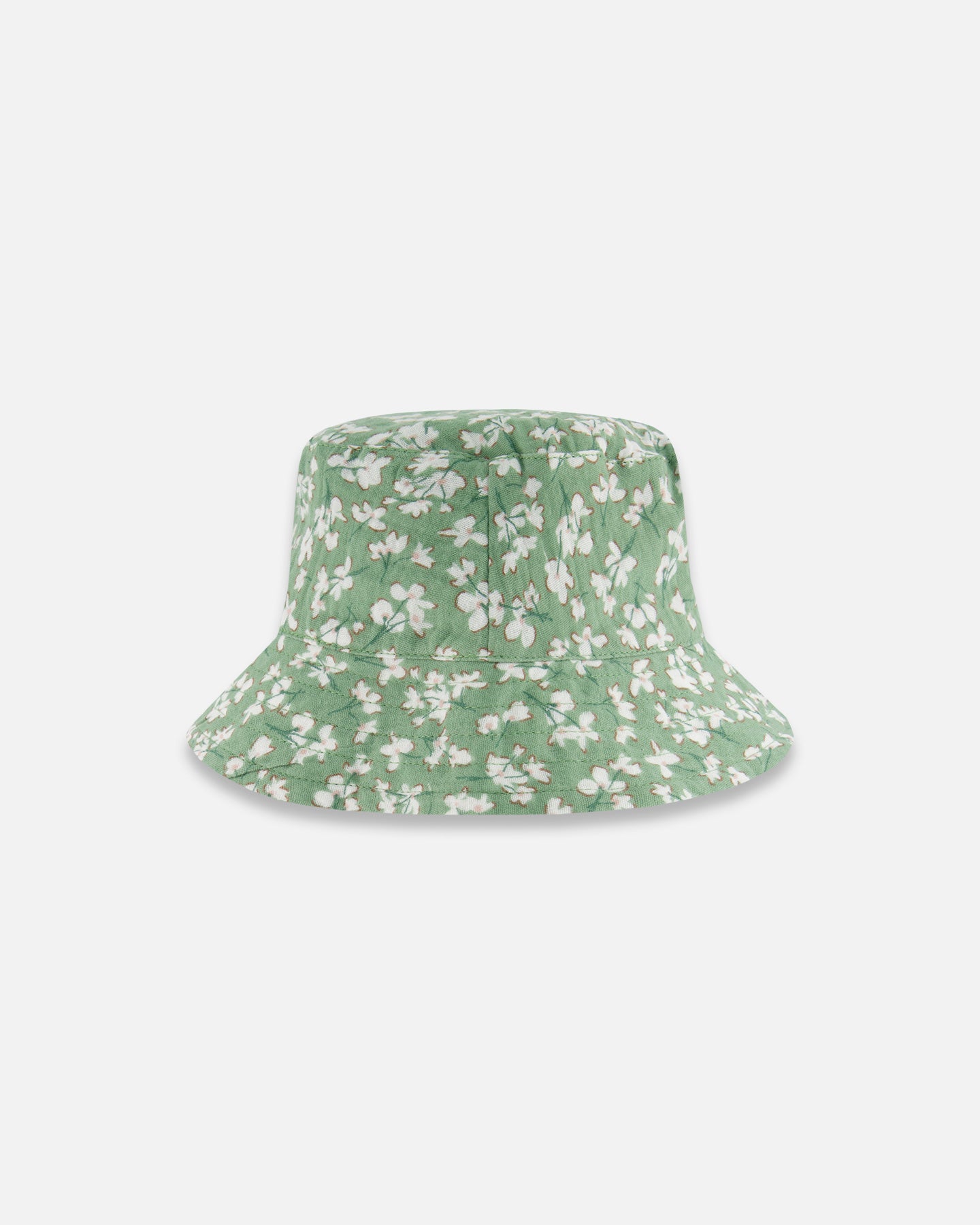 Chapeau bob en Mousseline vert imprimé fleurs de jasmin