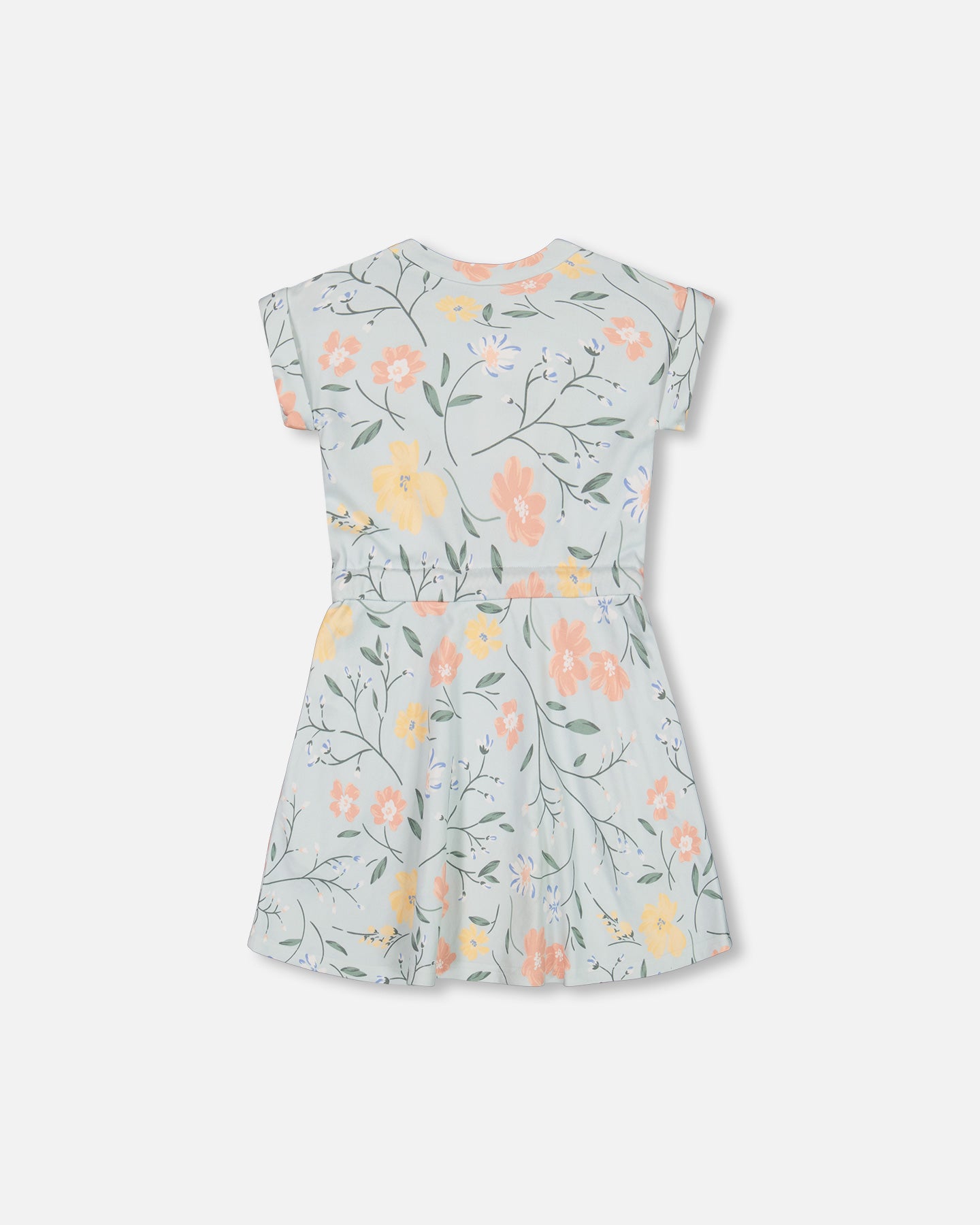 Robe en molleton bleu layette avec fleur romantique imprimée