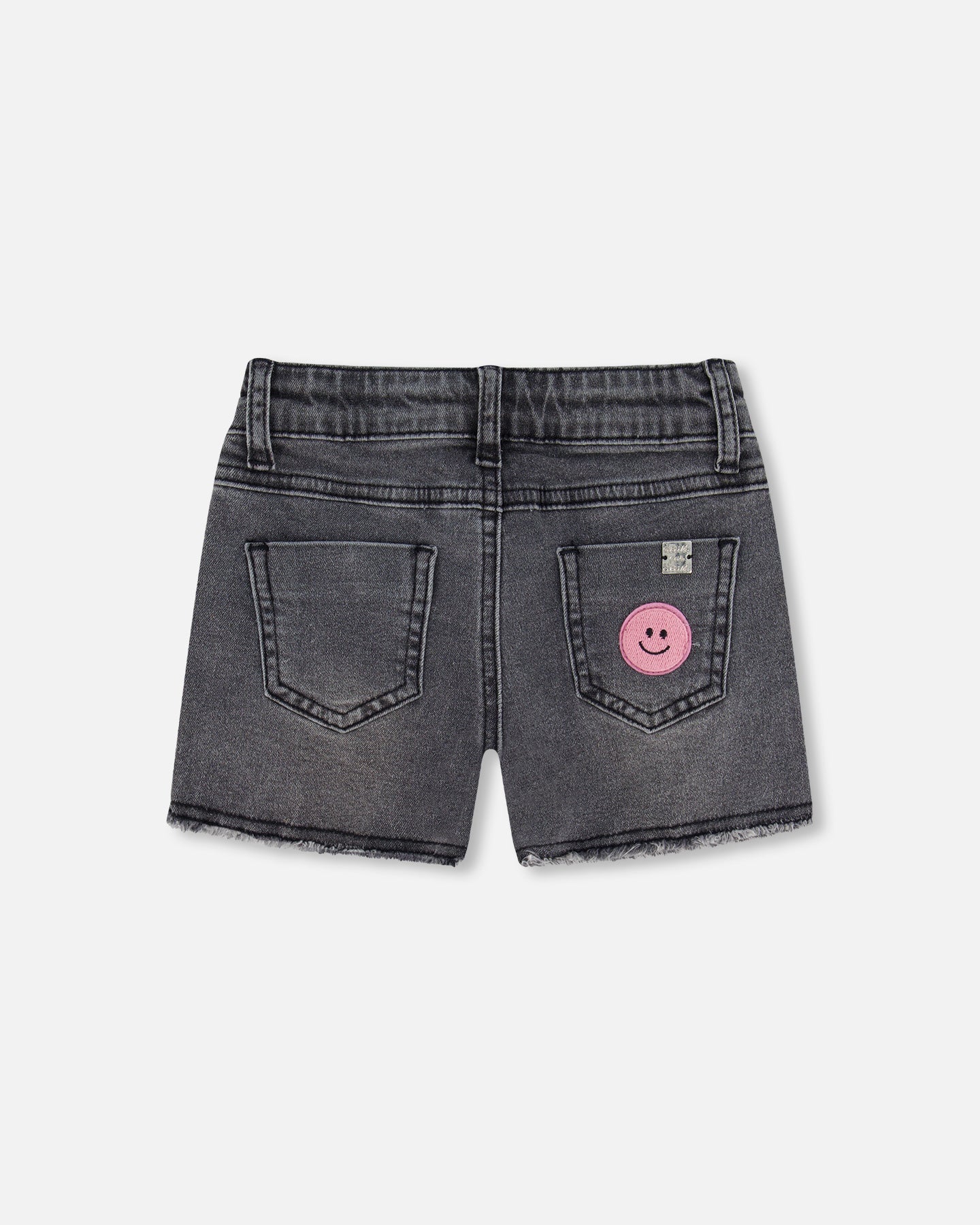 Short avec écussons denim noir