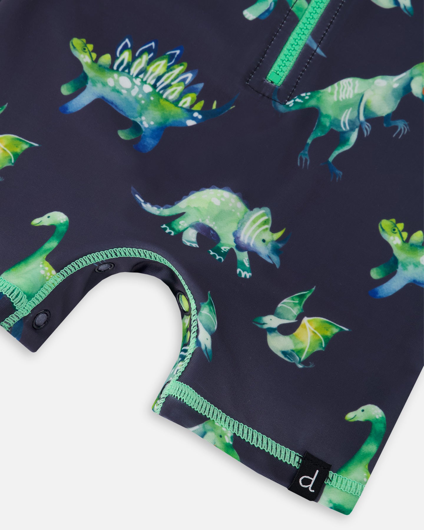 Une-pièce à manches longues gris imprimé dinosaures
