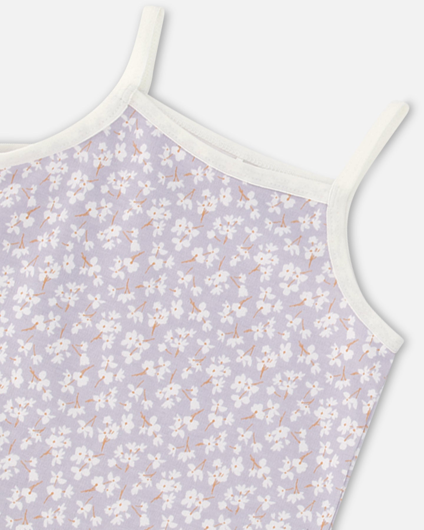 Camisole Lilas Imprimée De Petites Fleurs En Coton Biologique