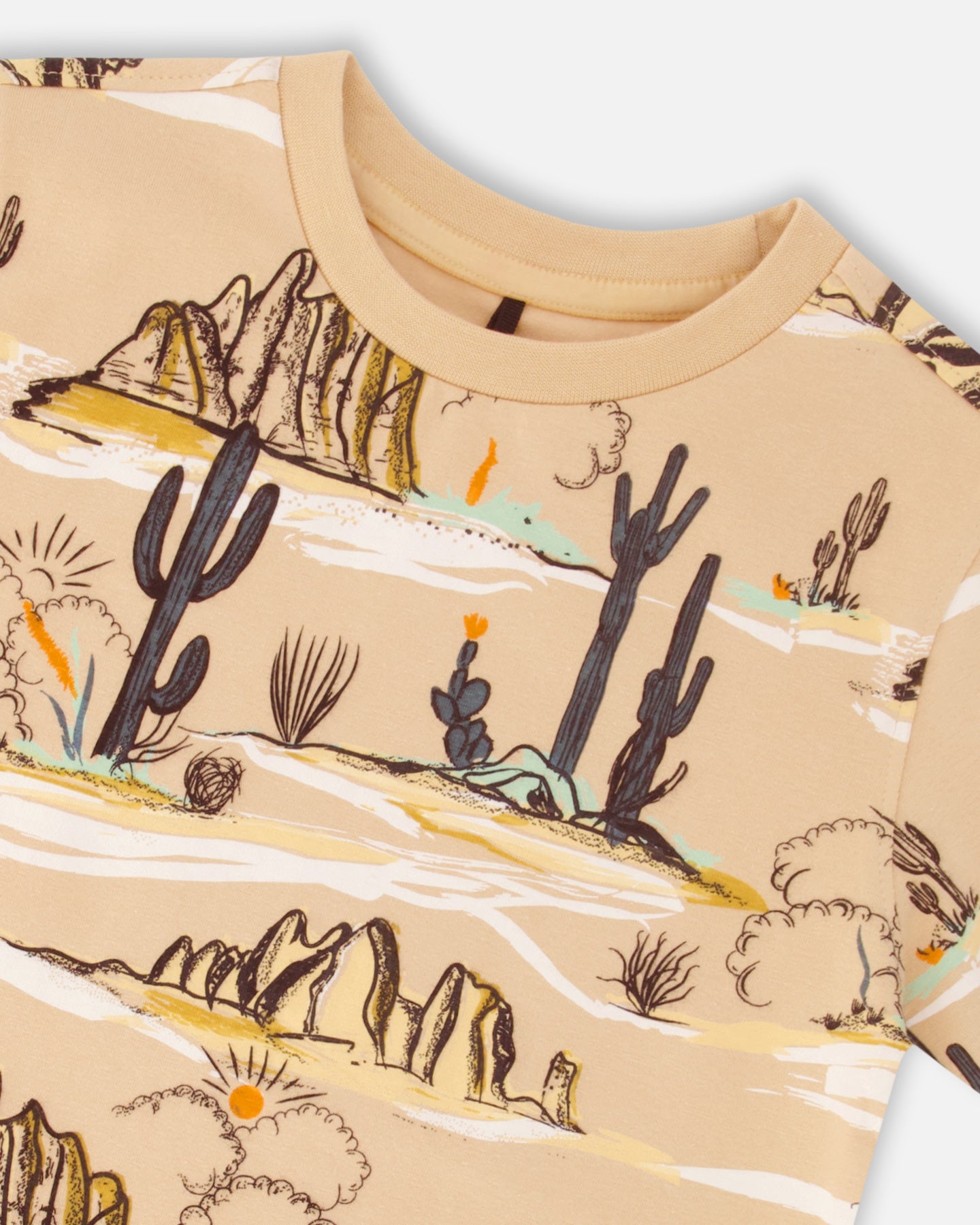 T-Shirt Avec Imprimé Graphique Beige En Coton Biologique