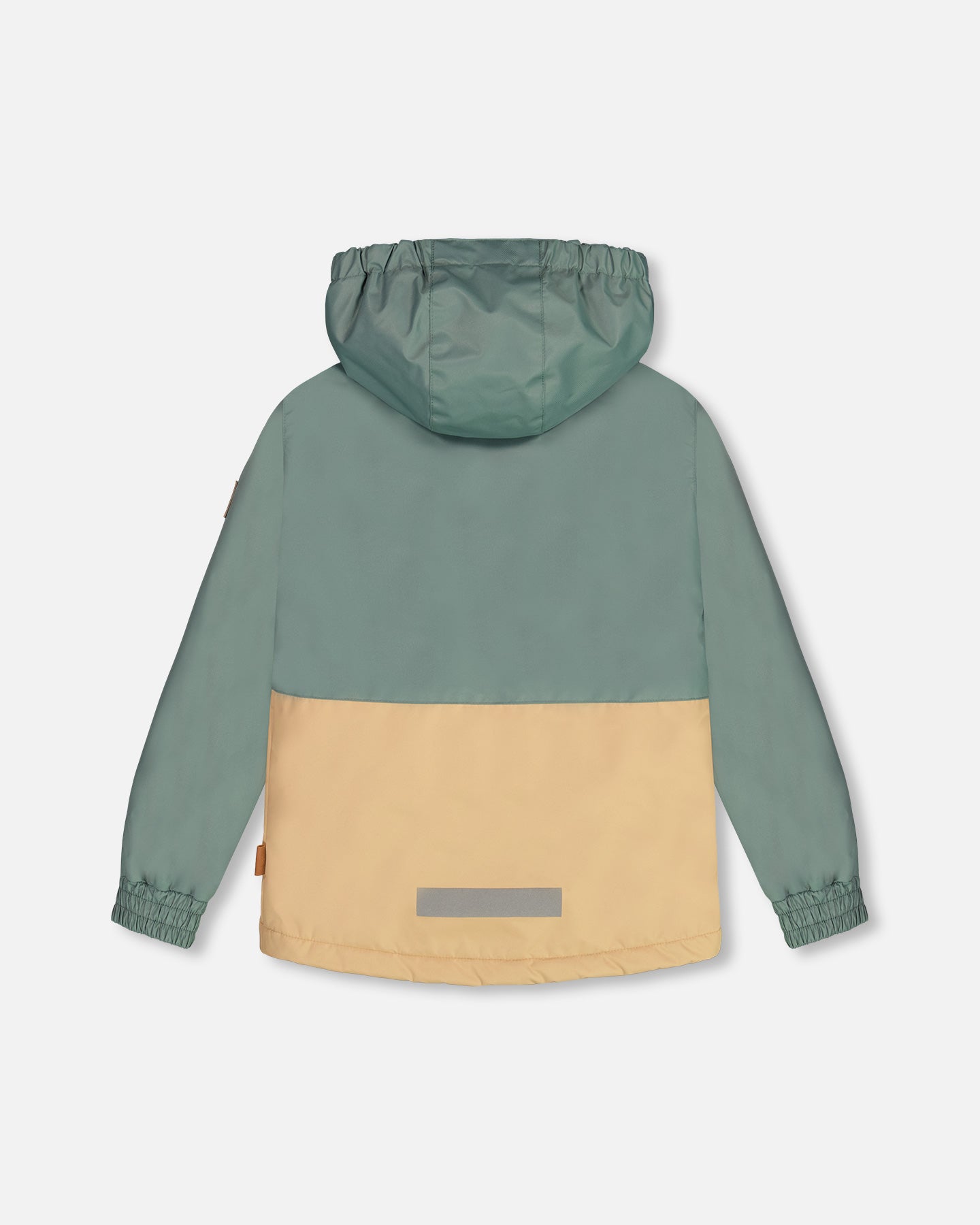 Parka à capuche vert forêt et beige