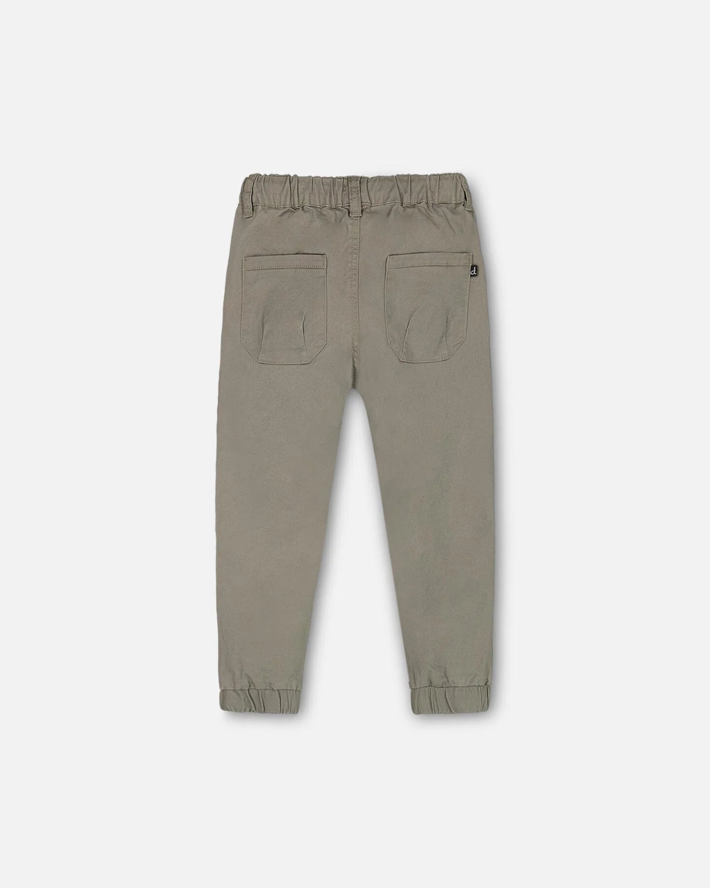 Pantalon coupe jogger en sergé extensible vert-de-gris