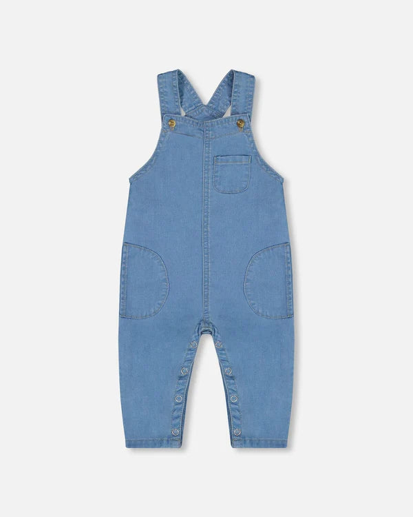 Salopette en doux denim léger bleu