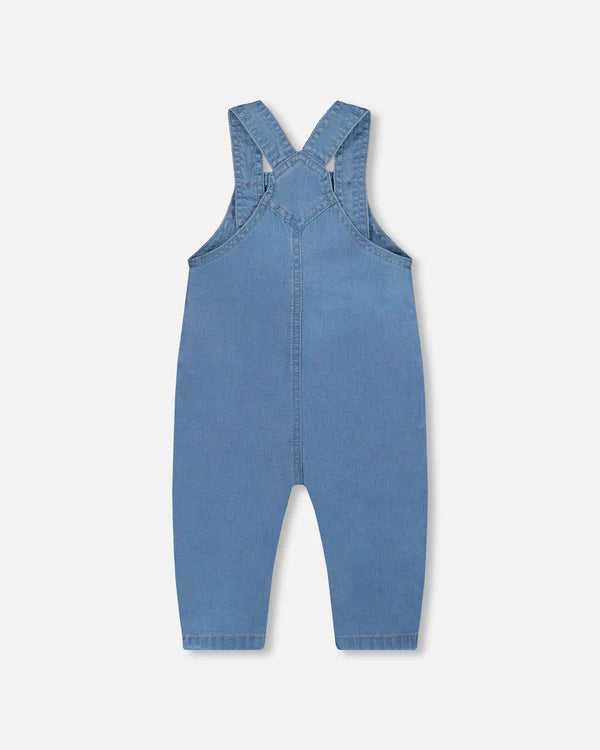 Salopette en doux denim léger bleu
