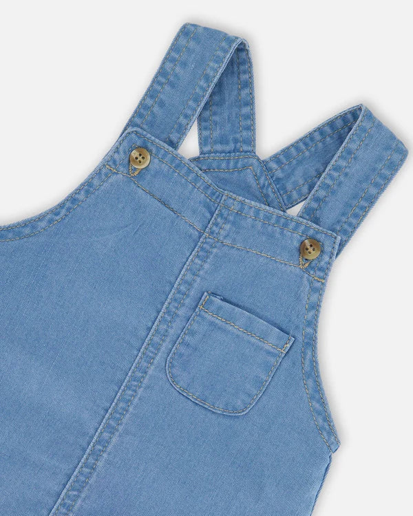 Salopette en doux denim léger bleu