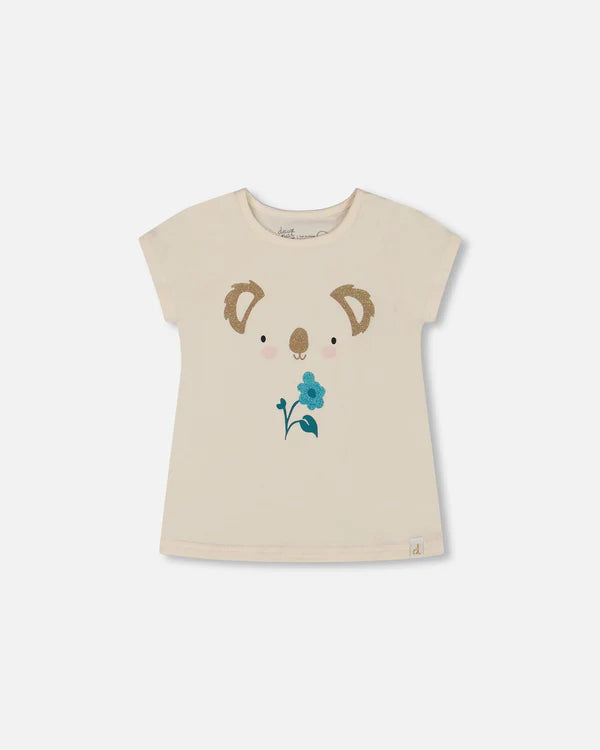 T-shirt crème avec koala