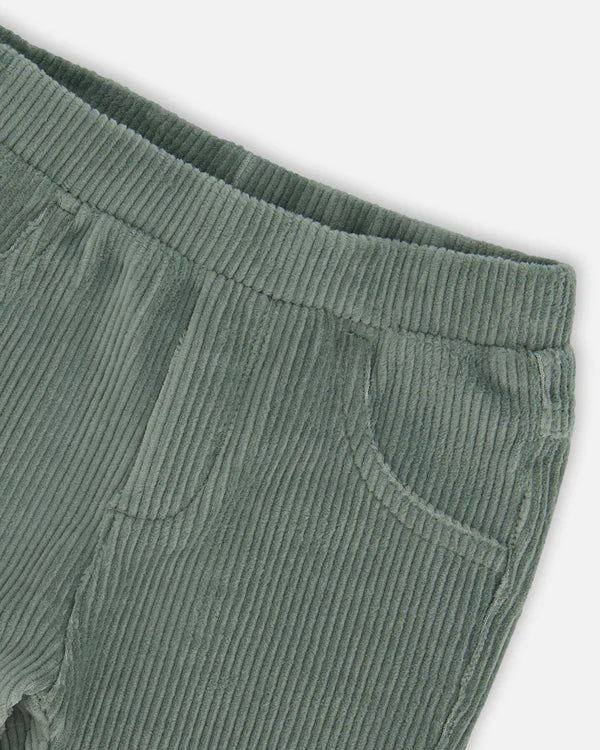 Tregging en velours extensible vert jade