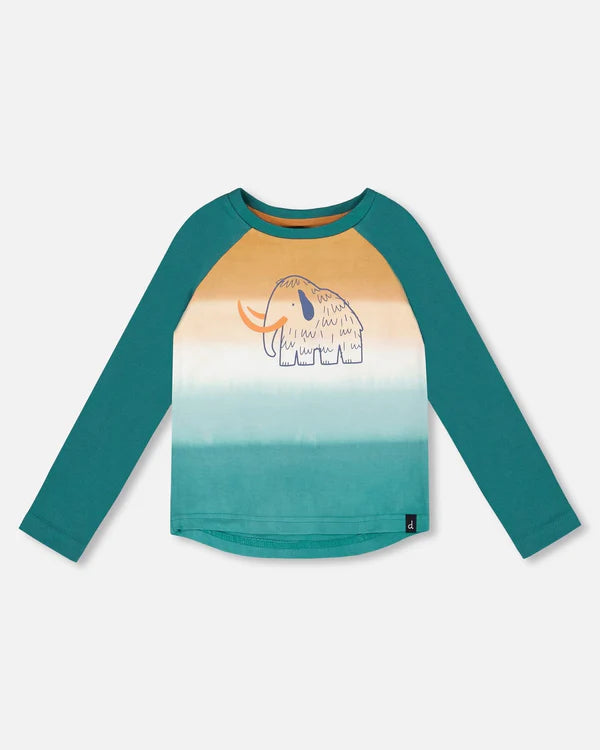 T-shirt à manches raglan en jersey de coton biologique vert gris foncé