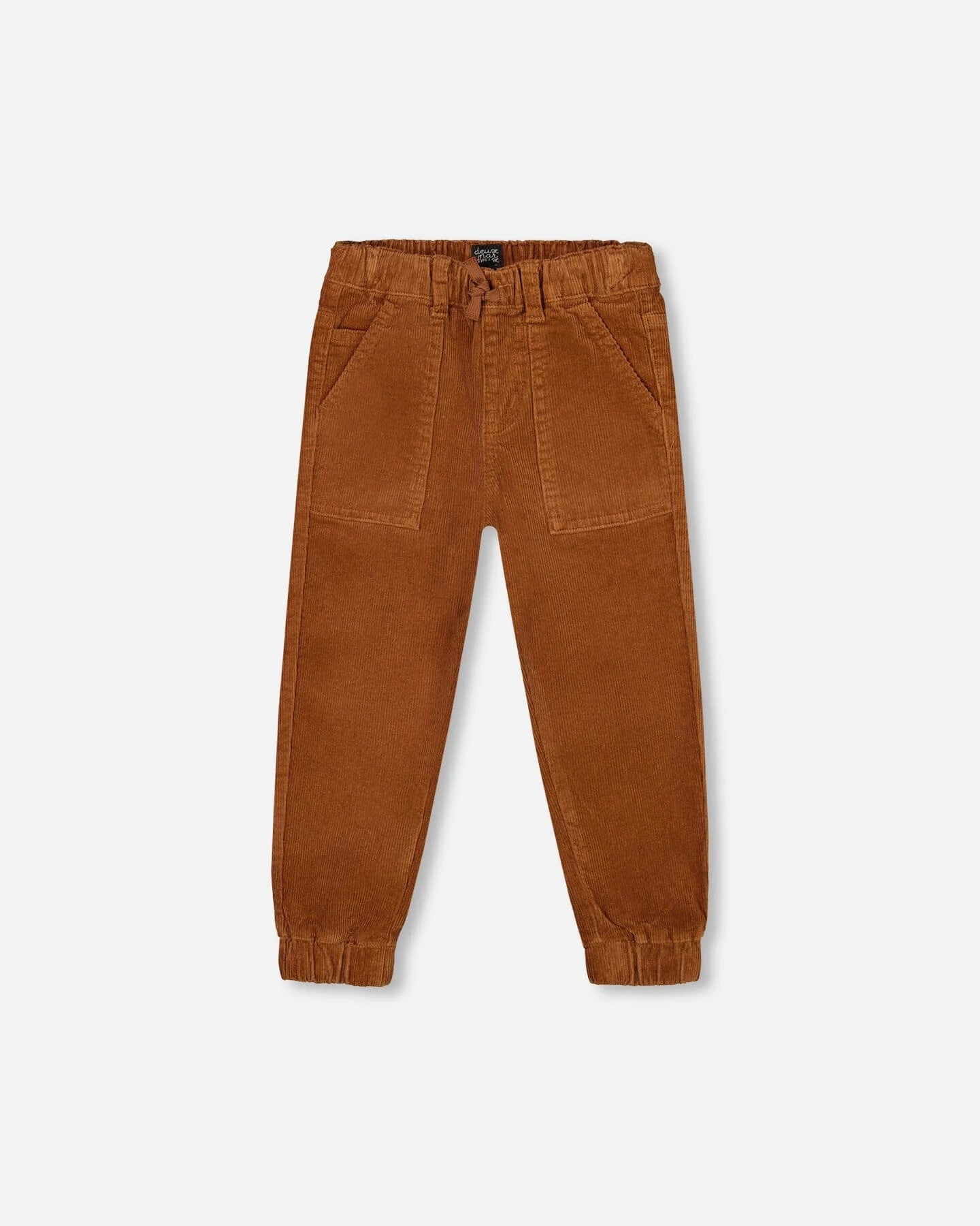 Pantalon de jogging en velours côtelé extensible brun pacane