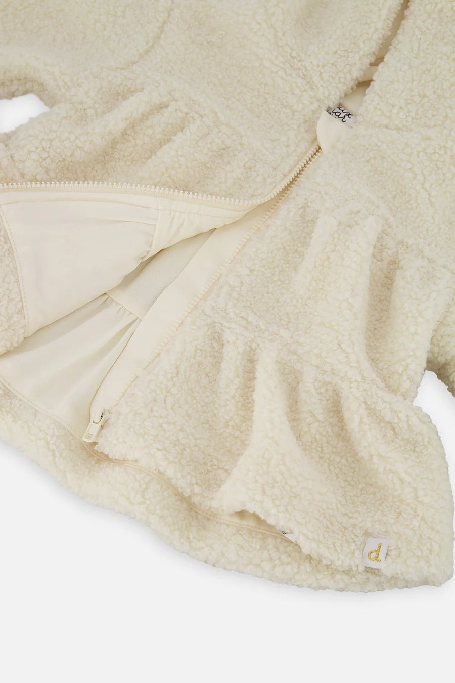 Veste zippée en sherpa blanc cassé