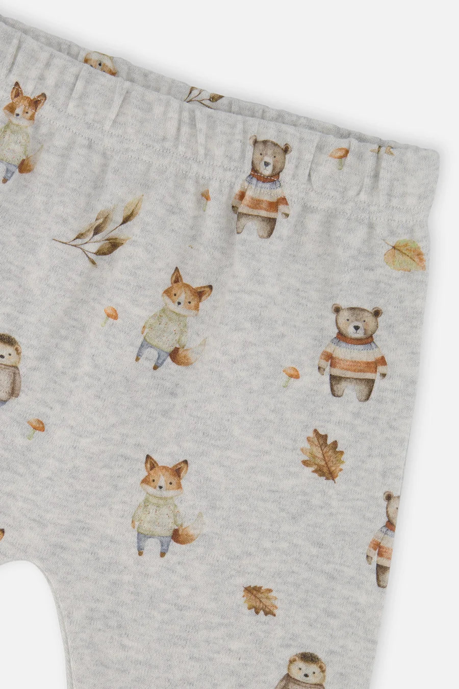 Ensemble pantalon et pull beige imprimé animaux en coton biologique