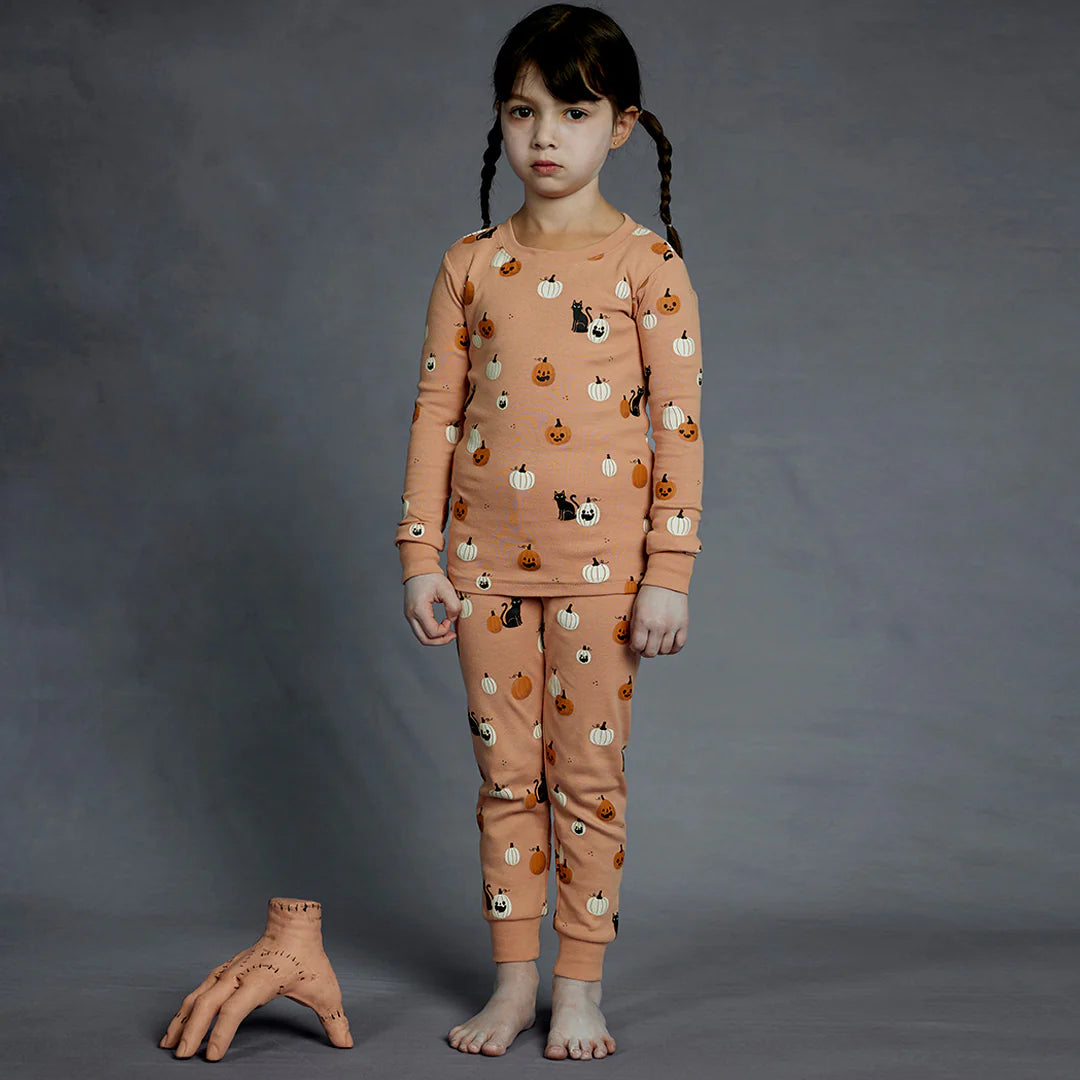 Ensemble pyjama fleur de pommier à imprimé de citrouilles