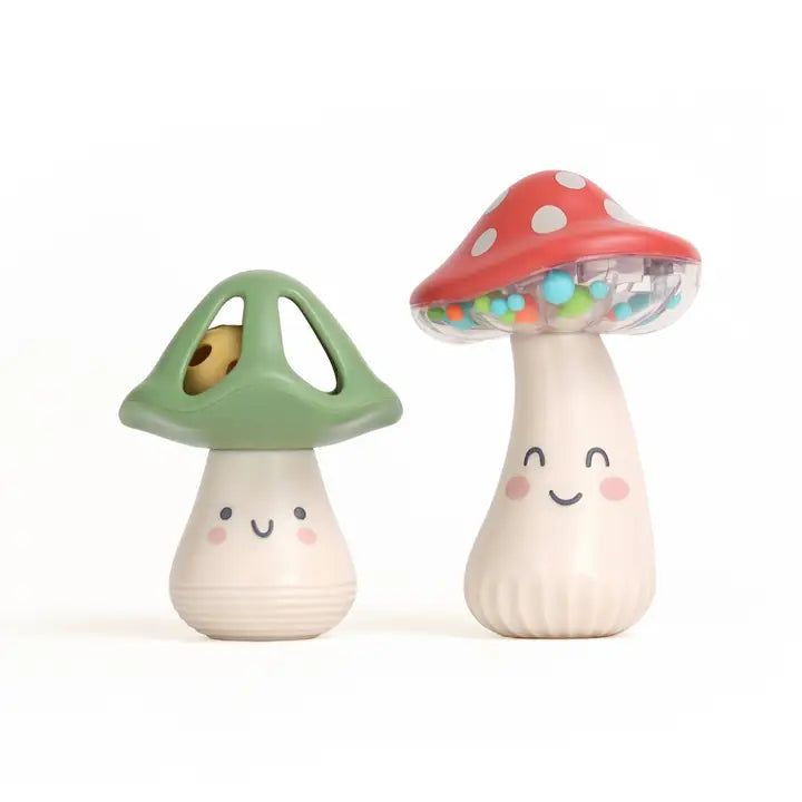Ensemble musical maraca et hochet et forme de champignon