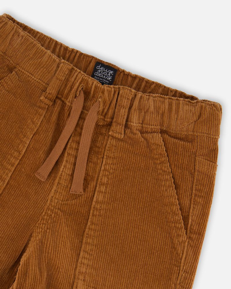 Pantalon de jogging en velours côtelé extensible brun pacane