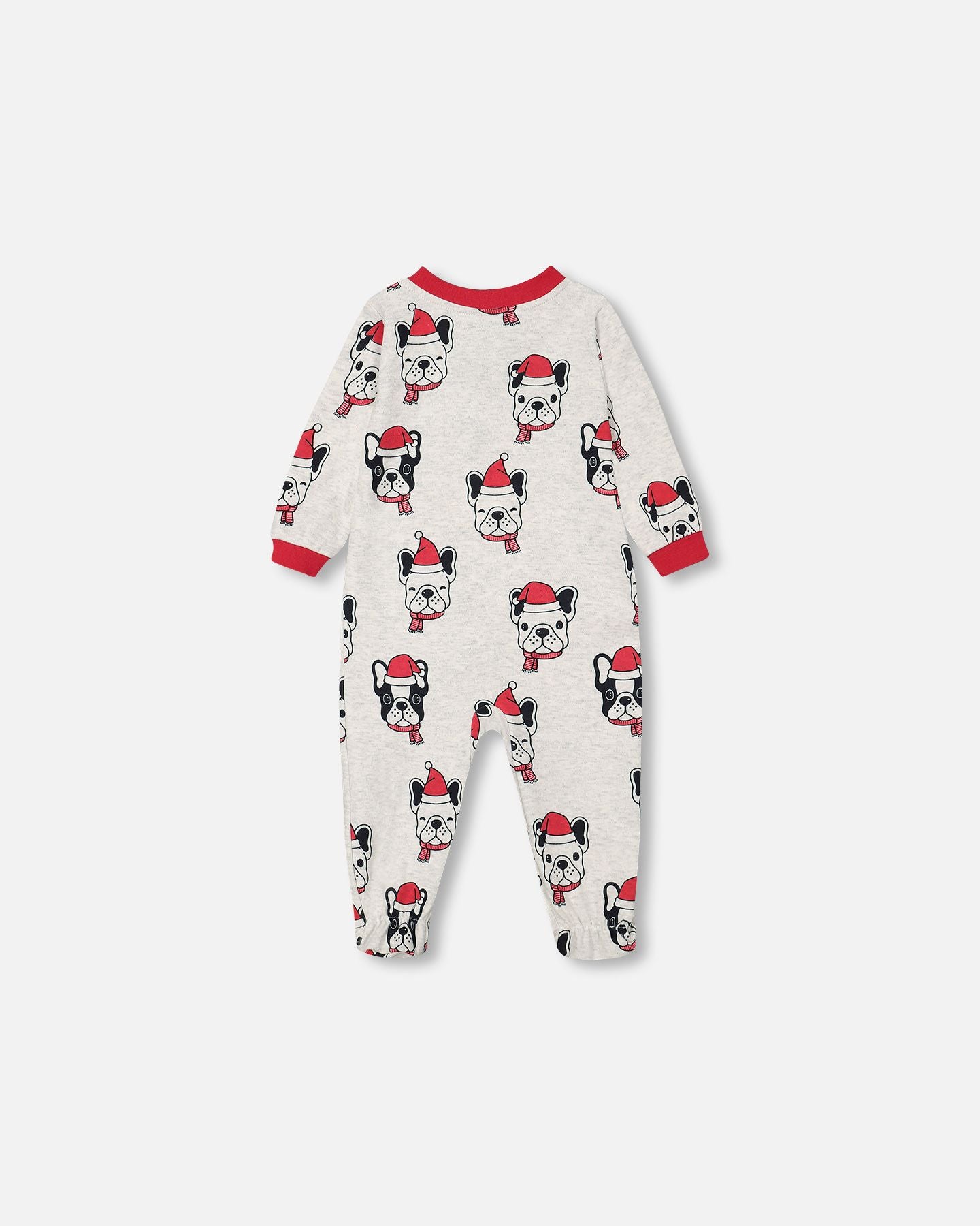 Pyjama une pièce en coton biologique imprimé chien de Noël
