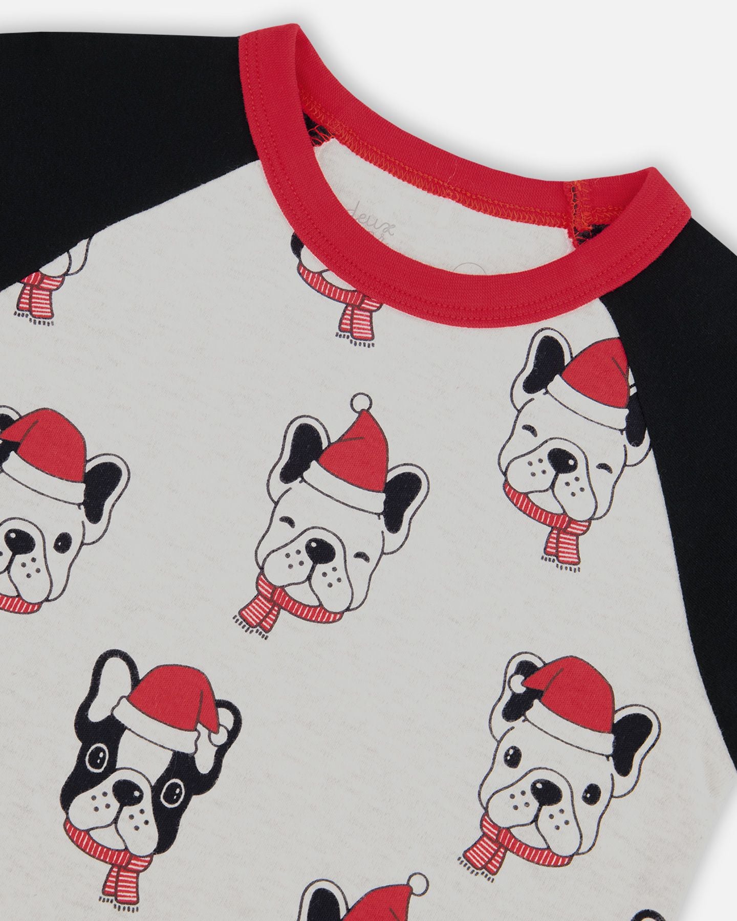 Pyjama deux pièces en coton biologique imprimé chiens de Noël