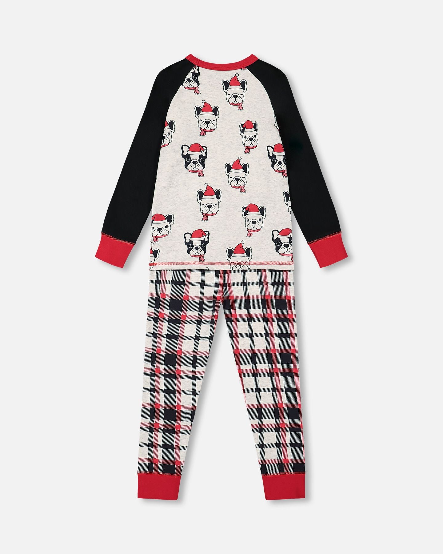 Pyjama deux pièces en coton biologique imprimé chiens de Noël