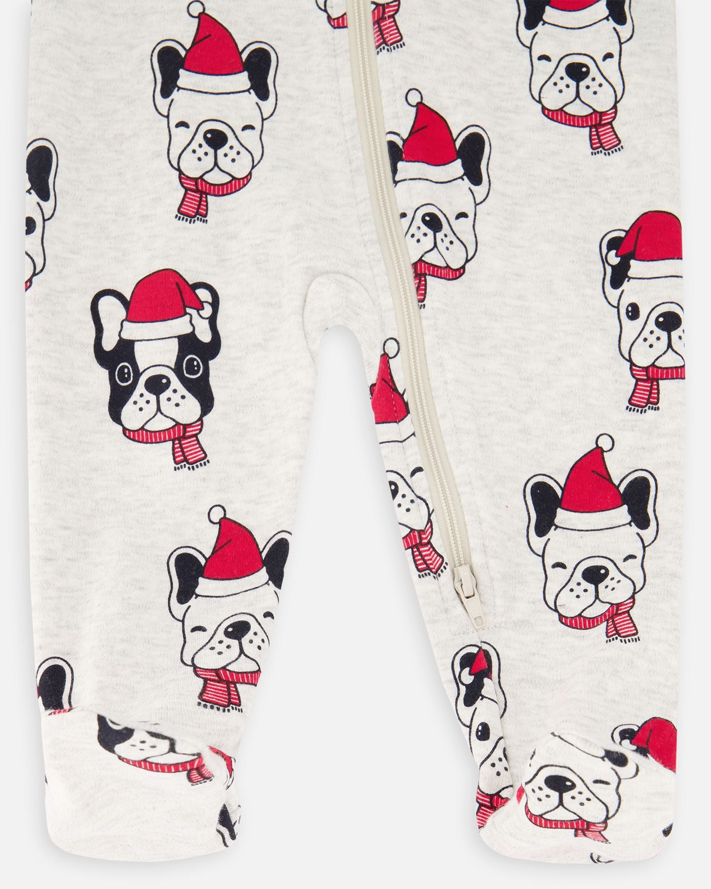 Pyjama une pièce en coton biologique imprimé chien de Noël
