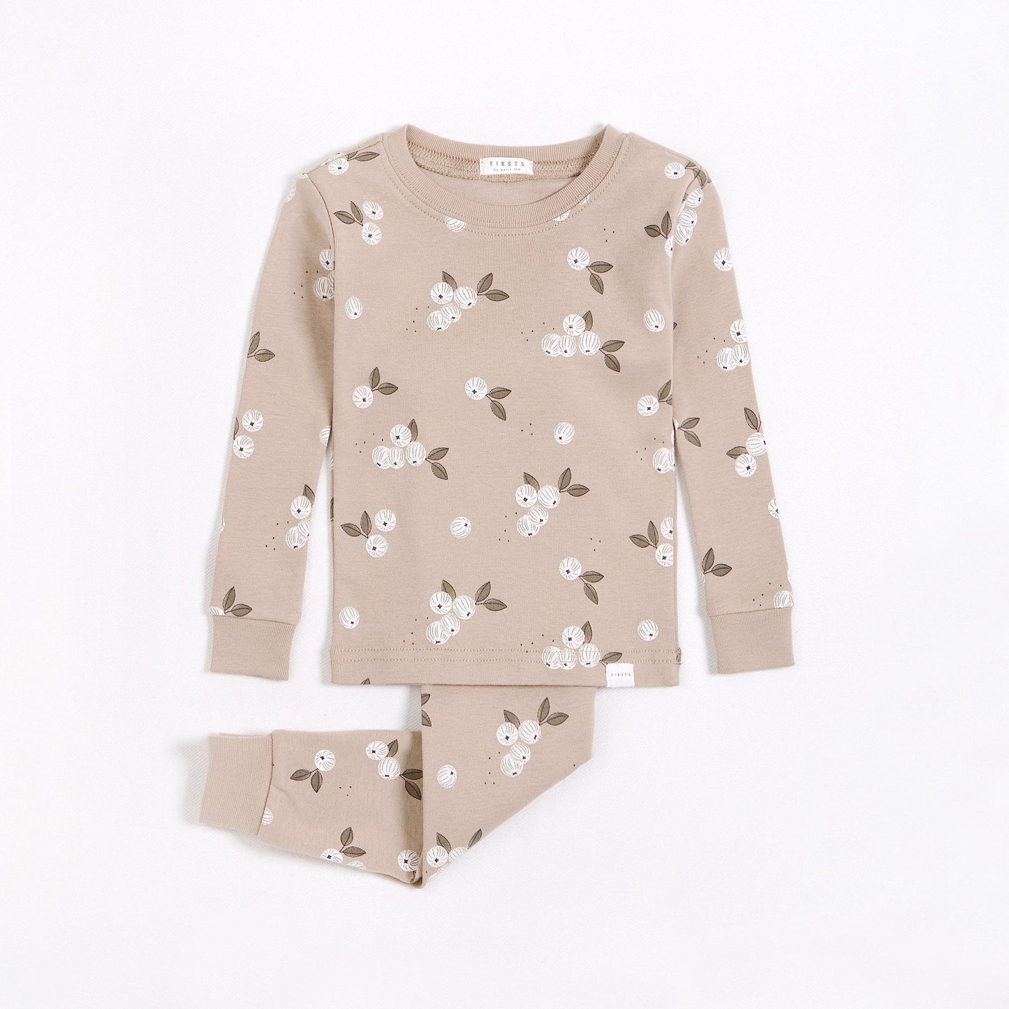 Ensemble pyjama taupe à imprimés de groseilles