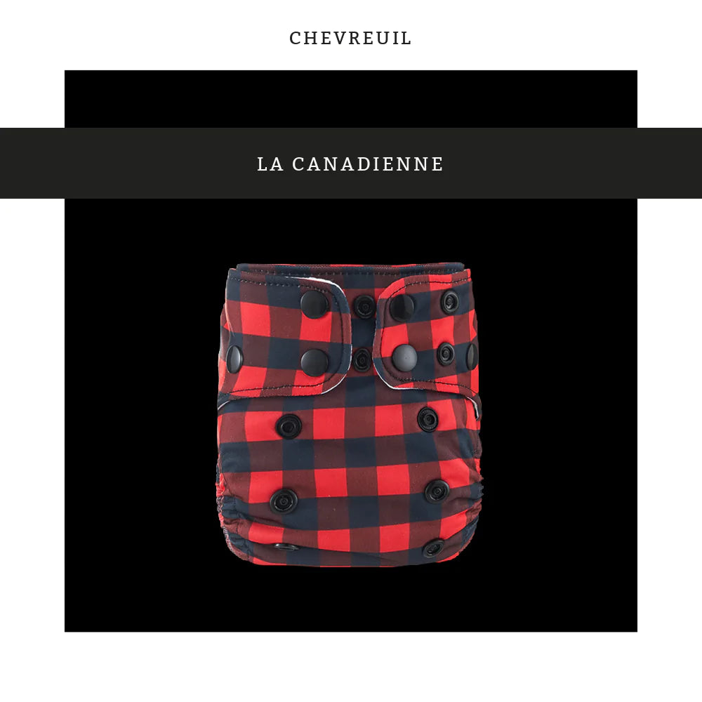 Chevreuil | Couche lavable Tout en Un | taille NOUVEAU-NÉ | La Canadienne