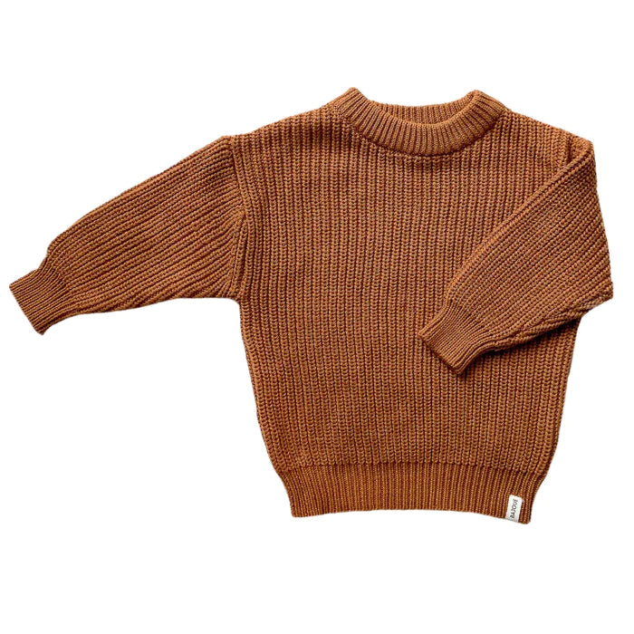 PULL ÉVOLUTIF BÉBÉS ET ENFANTS EN TRICOT-ROUILLE