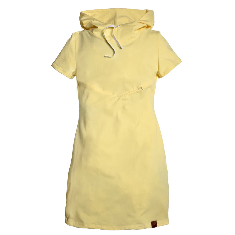 Robe à capuchon maternité, allaitement, postpartum jaune