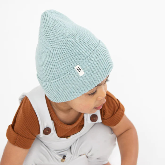 BONNET POUR BÉBÉS ET ENFANTS EN TRICOT - MENTHE