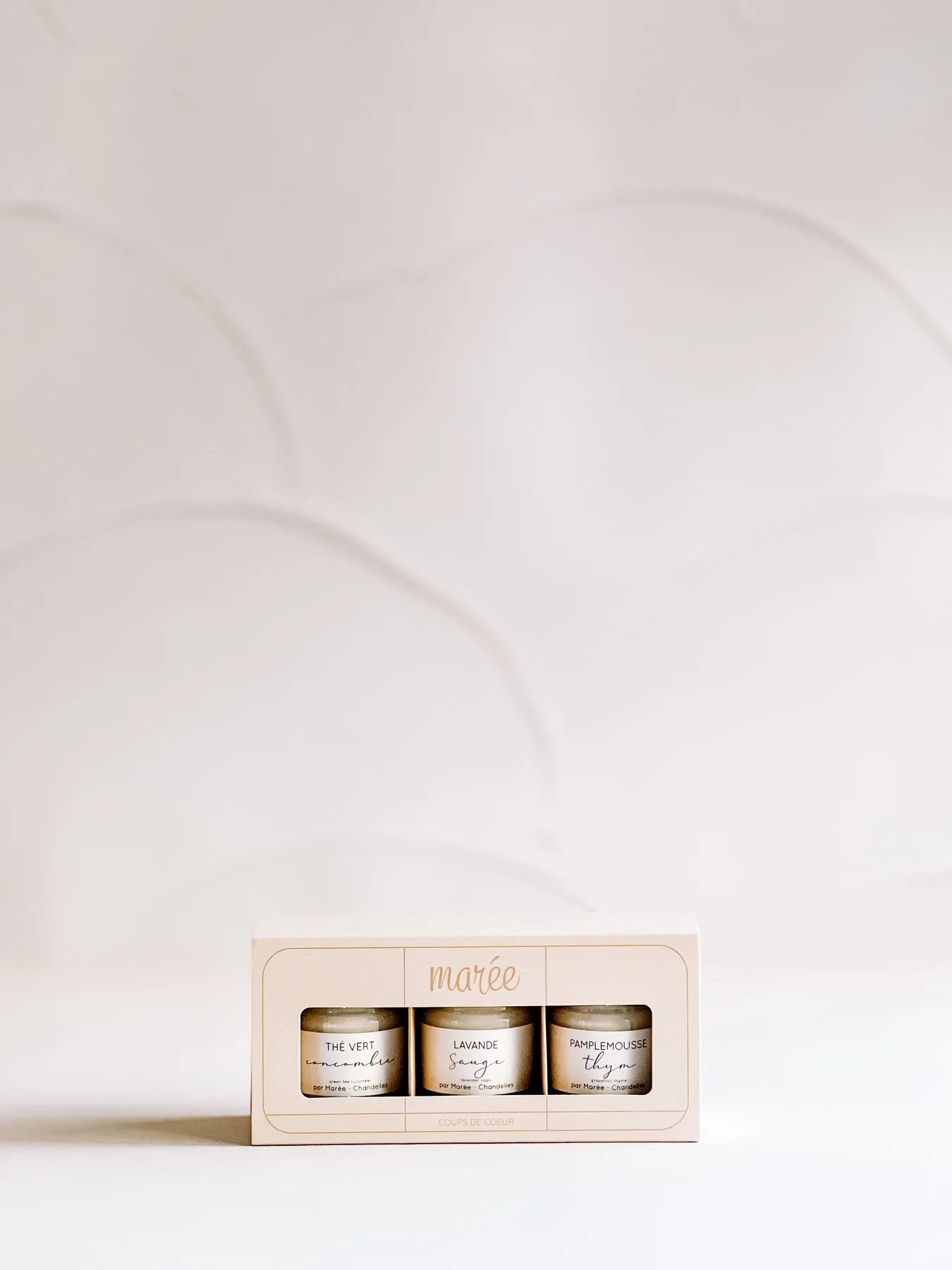 COFFRET CADEAU - TRIO DE CHANDELLES DE SOYA