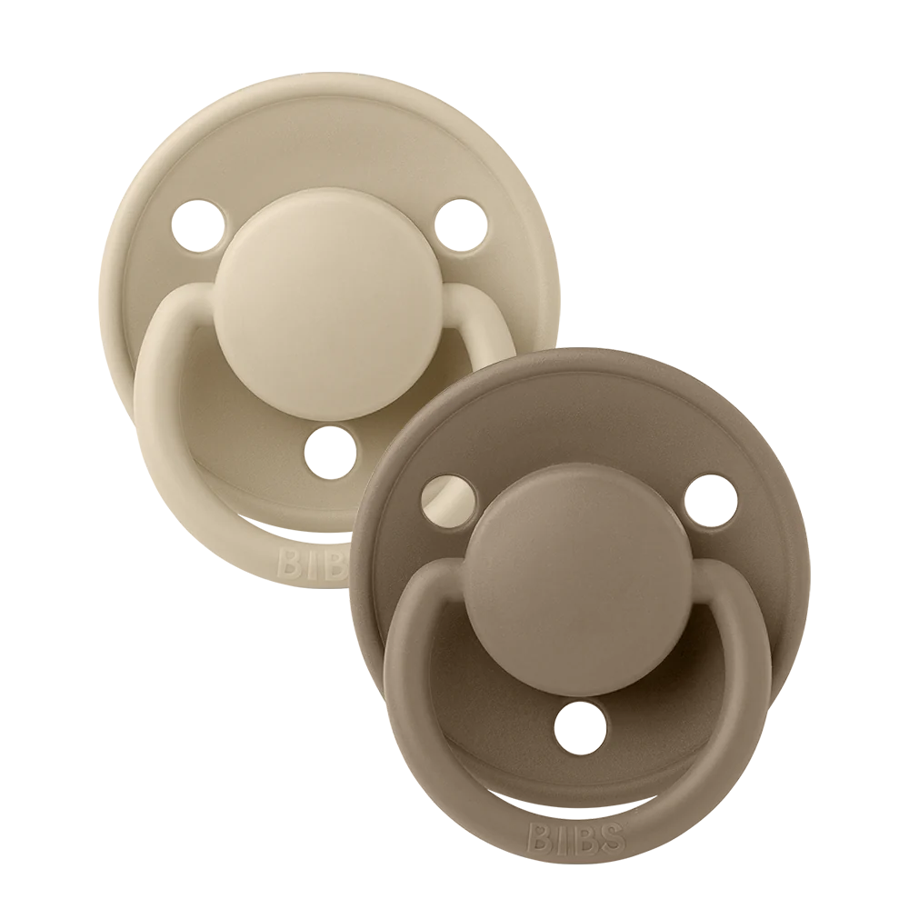 BIBS Suce De Lux Silicone - ONE SIZE (2 PK) - Vanilla/Dark Oak