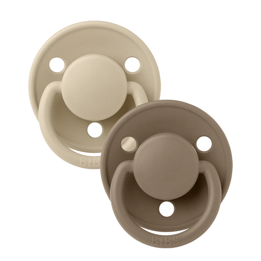 BIBS Suce De Lux Silicone - ONE SIZE (2 PK) - Vanilla/Dark Oak