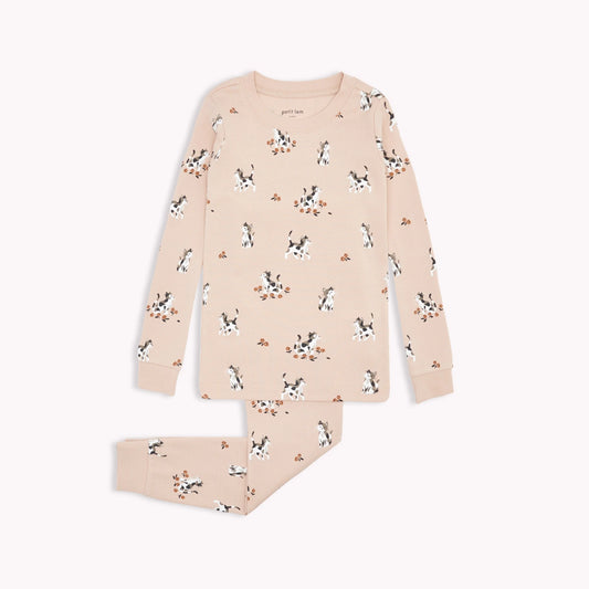 Ensemble pyjama rose à imprimé de chatons